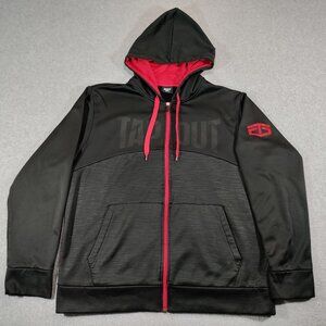TAPOUT Hoodie Adult XL Black Red Full Zip Up Sweatshirt Logo